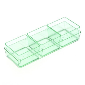 Secchio di Plastica Quadrata per Salsas Verde Trasp. 4,2x4,2cm (24 Pezzi)