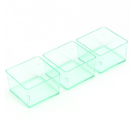 Secchio di Plastica Quadrata per Salsas Verde Trasp. 4,2x4,2cm (24 Pezzi)