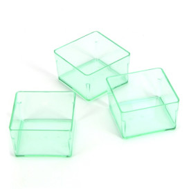 Secchio di Plastica Quadrata per Salsas Verde Trasp. 4,2x4,2cm (24 Pezzi)