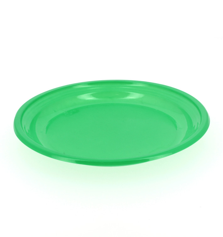 Piatto di Plastica Piano Verde 205mm Piatto di Plastica Piano Verde 205mm