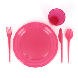 Coltello di Plastica PS Fucsia 165 mm (900 Pezzi)