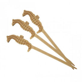 Spiedi di Bambu Decorato Cavalluccio Marino 90mm (100 Pezzi)