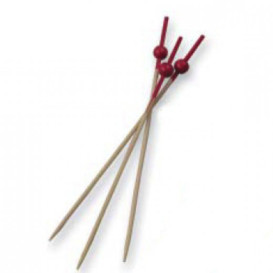 Spiedi di Bambu Ball Rosso 90 mm (100 Pezzi)