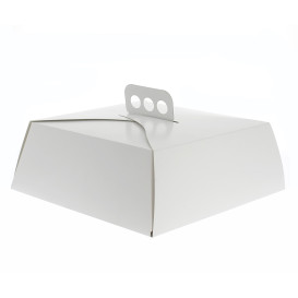 Scatola di Carta Bianca Torte Quadrata 24,5x24,5x10 cm