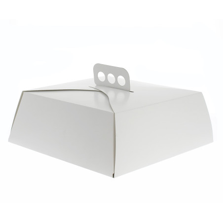 Scatola di Carta Bianca Torte Quadrata 24,5x24,5x10 cm (50 Pezzi)