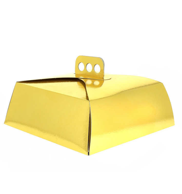 Scatola di Carta per Torte Oro 24,5x24,5x10 cm Scatola di Carta per Torte Oro 24,5x24,5x10 cm