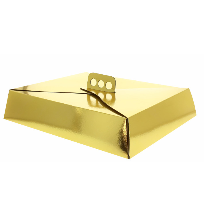 Scatola di Carta per Torte Oro 32,5x39,5x8 cm Scatola di Carta per Torte Oro 32,5x39,5x8 cm