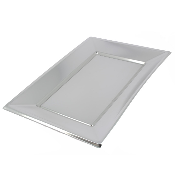 Vassoio Plastica Argento 330x230mm Vassoio Plastica Argento 330x230mm