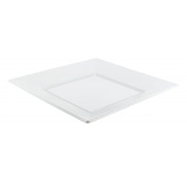 Piatto Plastica Piano Quadrato Bianco 170mm (25 Pezzi)