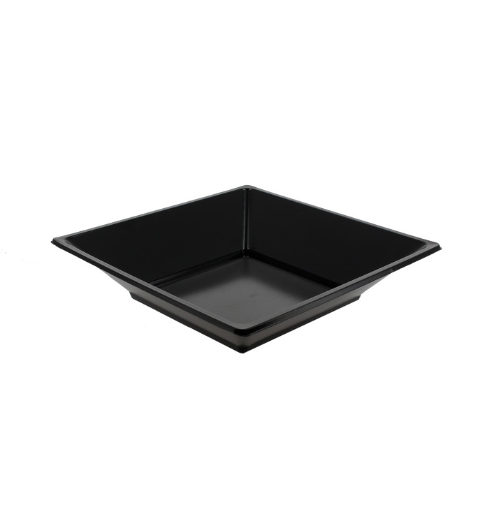 Piatto Plastica Fondo Quadrato Nero 170mm Piatto Plastica Fondo Quadrato Nero 170mm