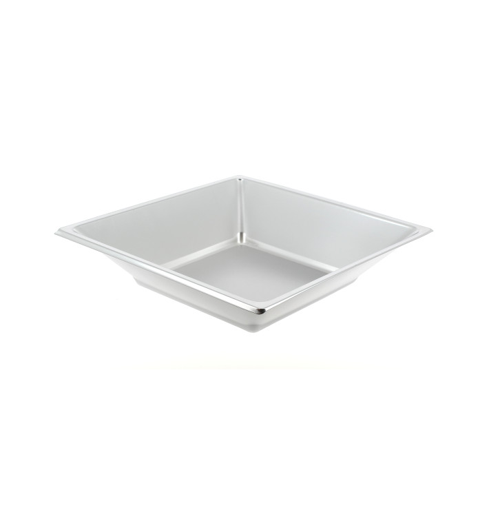 Piatto Plastica Fondo Quadrato Argento 180mm Piatto Plastica Fondo Quadrato Argento 180mm