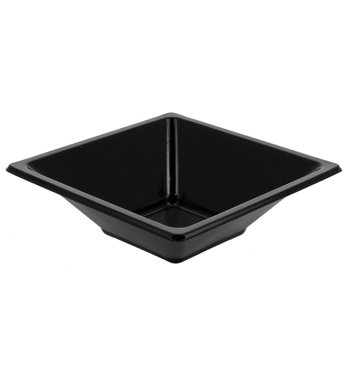 Ciotola Plastica PS Quadrato Nero 12x12cm Ciotola Plastica PS Quadrato Nero 12x12cm