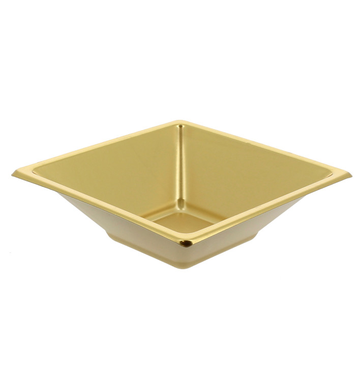 Ciotola Plastica PS Quadrato Oro 12x12cm Ciotola Plastica PS Quadrato Oro 12x12cm