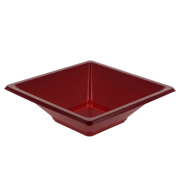 Ciotola Plastica PS Quadrato Bordò 12x12cm Ciotola Plastica PS Quadrato Bordò 12x12cm