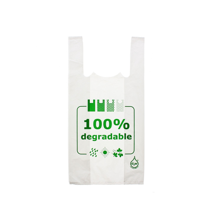 Sacchetto di Plastica Canottiera 100% Degradabile 30x40cm Sacchetto di Plastica Canottiera 100% Degradabile 30x40cm