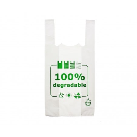 Sacchetto di Plastica Canottiera 100% Degradabile 35x50cm (200 Pezzis)