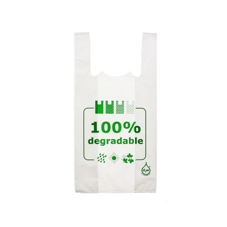 Sacchetto di Plastica Canottiera 100% Degradabile 40x60cm (200 Pezzi)