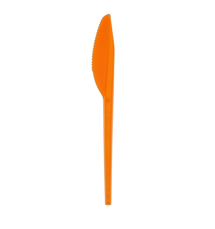 Coltello di Plastica PS Arancione 165 mm Coltello di Plastica PS Arancione 165 mm