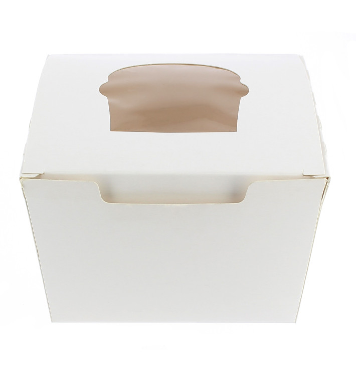 Scatola 1 Cupcake con Inserto 11x10x7,5cm Bianco Scatola 1 Cupcake con Inserto 11x10x7,5cm Bianco