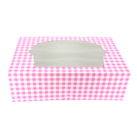 Scatola 6 Cupcakes con Inserto 24,3x16,5x7,5cm Rosa (20 Pezzi)