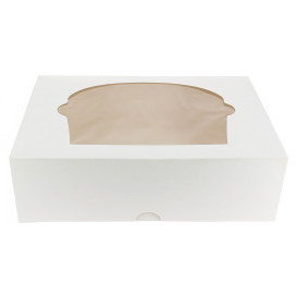 Scatola 6 Cupcakes con Inserto 24,3x16,5x7,5cm Bianco (100 Pezzi)