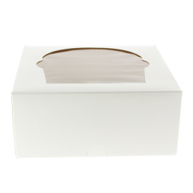 Scatola 4 Cupcakes con Inserto 17,3x16,5x7,5cm Bianco (20 Pezzi)