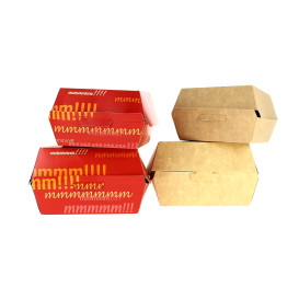 Scatola di Carta Hamburger 12x12x7 cm (450 Pezzi)