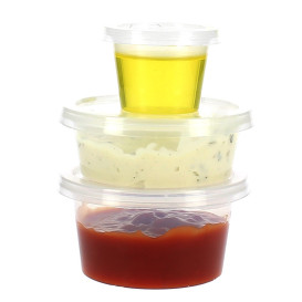 Contenitore per Salse PP con Coperchio 120ml (50 Pezzi)