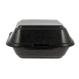 Contenitori Hamburger in Polistirolo Grande Nero (500 Pezzi)