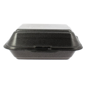 Contenitori Polistirolo Lunchbox Nero 185x155x70mm  (125 Pezzi)
