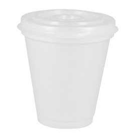 Bicchiere Termico EPS 6Oz/180ml Bianco + Coperchio (1.000 Pezzi)