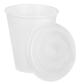 Bicchiere Termico EPS 7Oz/200ml Bianco+Coperchio 