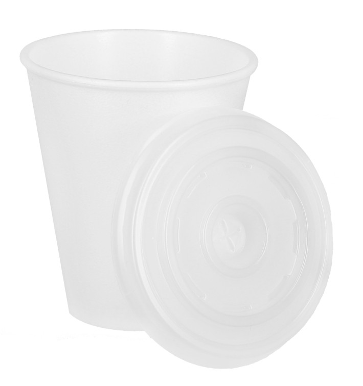 Bicchiere Termico EPS 7Oz/200ml Bianco+Coperchio Bicchiere Termico EPS 7Oz/200ml Bianco+Coperchio