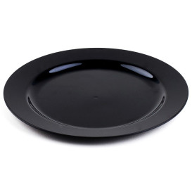 Piatto Plastica Rigida Nero 19cm 