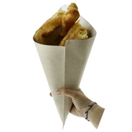 Cono di Carta Marrone 340mm 400g (1.000 Pezzi)