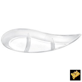 Salsera Degustazione Virgola 3 Scomparti Transp. 30 ml (50 Pezzi)
