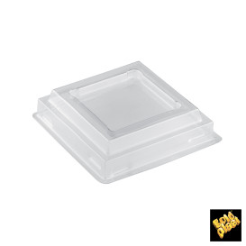 Coperchio Bicchiere Onda Trasp. PET 100ml (25 Pezzi)