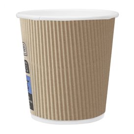 Bicchiere Carta 4 Oz/120ml "Parete Doppia" Marrone Ø6,2cm (50 Pezzi)
