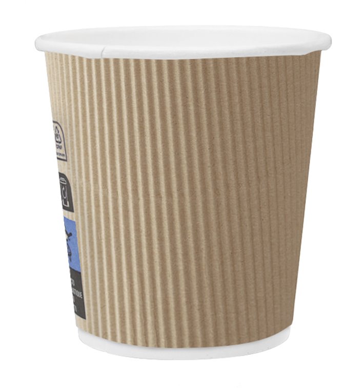 Bicchiere Carta 4 Oz/120ml "Parete Doppia" Marrone Ø6,2cm (1000 Pezzi)