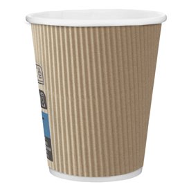 Bicchiere Carta 8 Oz/250ml "Parete Doppia" Marrone Ø8cm (25 Pezzi)