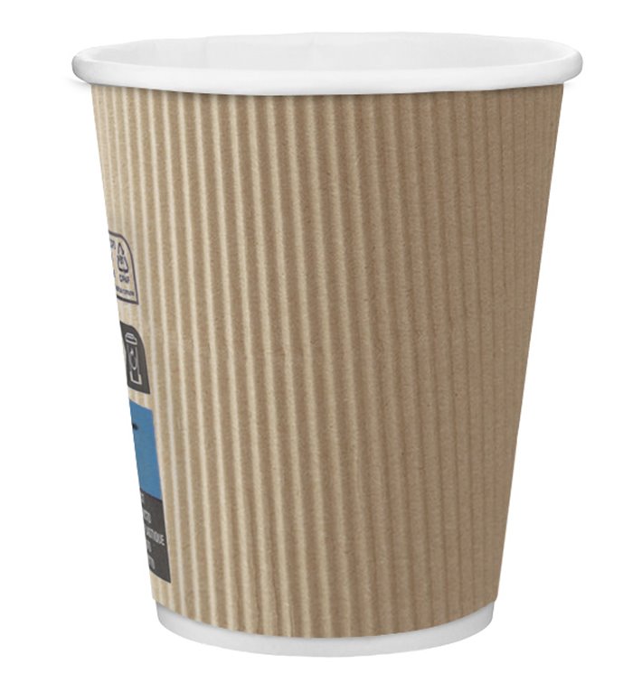 Bicchiere Carta 8 Oz/250ml "Parete Doppia" Marrone Ø8cm (25 Pezzi)
