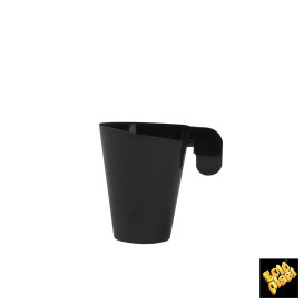 Tazza da degustazione in plastica design nero 72ml (12 Pezzi)