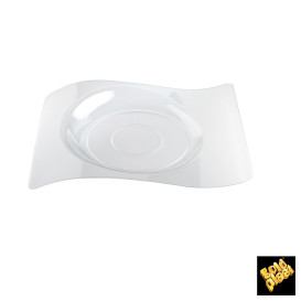 Piatto di Plastica "Forma" Transparent 22x18 cm (12 Pezzi)