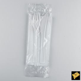 Set Posate Plastica Next Forchetta, Coltello e Tovagliolo (50 Pezzi)