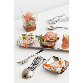 Cucchiaino di Plastica Metallo 130m (100 Pezzi)
