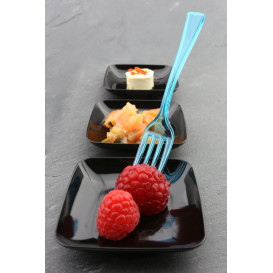 Forchetta di Plastica Premium Turchese 190mm (10 Pezzi)