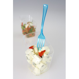 Forchetta di Plastica Premium Turchese 190mm (10 Pezzi)