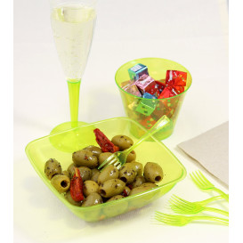 Forchetta di Plastica Premium Verde 190 mm (10 Pezzi)