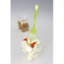 Forchetta di Plastica Premium Verde 190 mm (10 Pezzi)