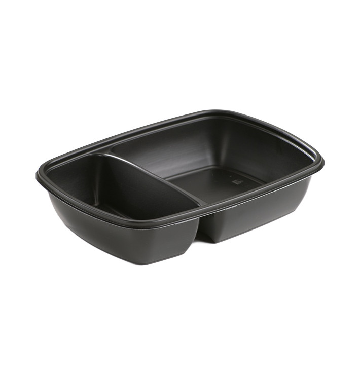 Contenitori di Plastica PP Nero 2S 900ml 23x16,5x5cm Contenitori di Plastica PP Nero 2S 900ml 23x16,5x5cm